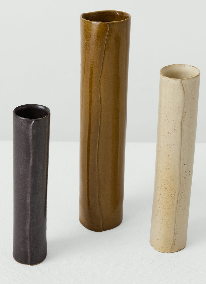 Tom Lawson Medium Cylindrical Vase | Chalk