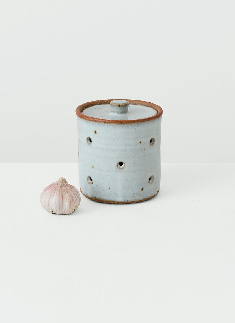 Leach Pottery Garlic Pot | Blue Nuka