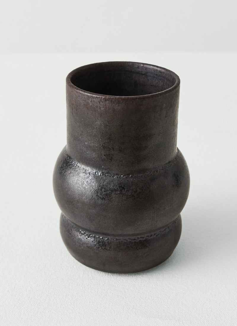 Yankai Wood Fired Vase | Carbon Black