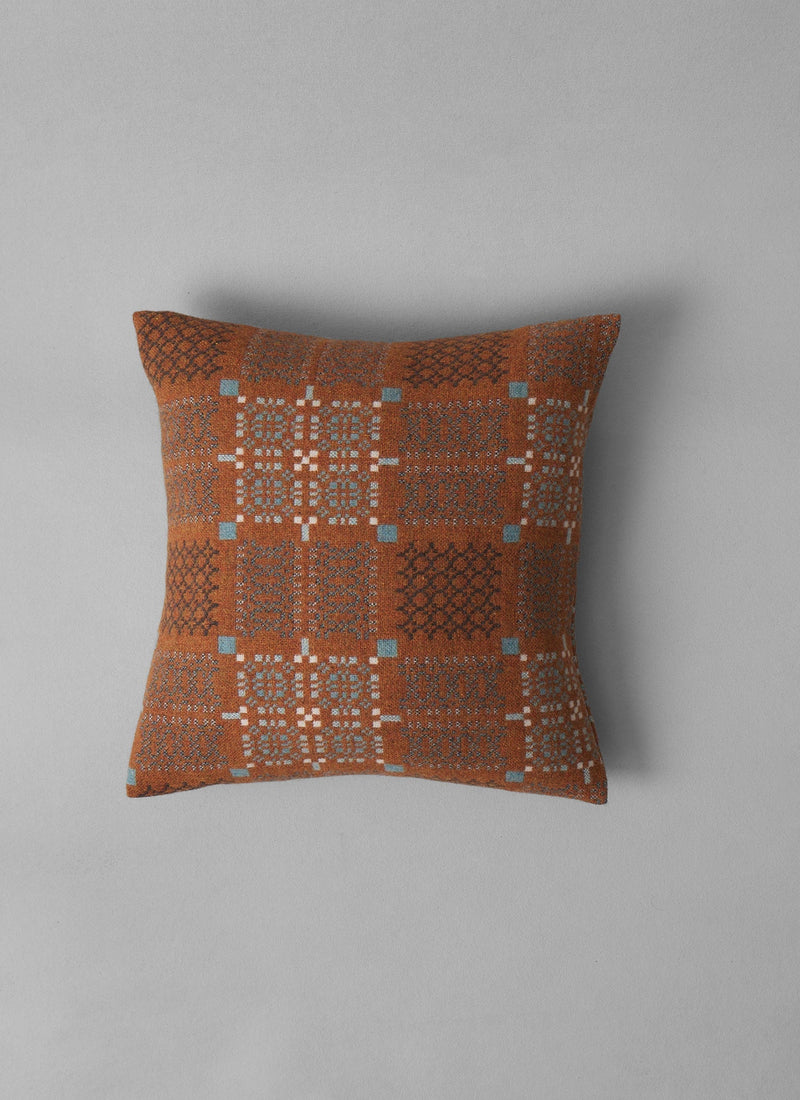 Melin Tregwynt Cushion Cover | Rust/Topaz