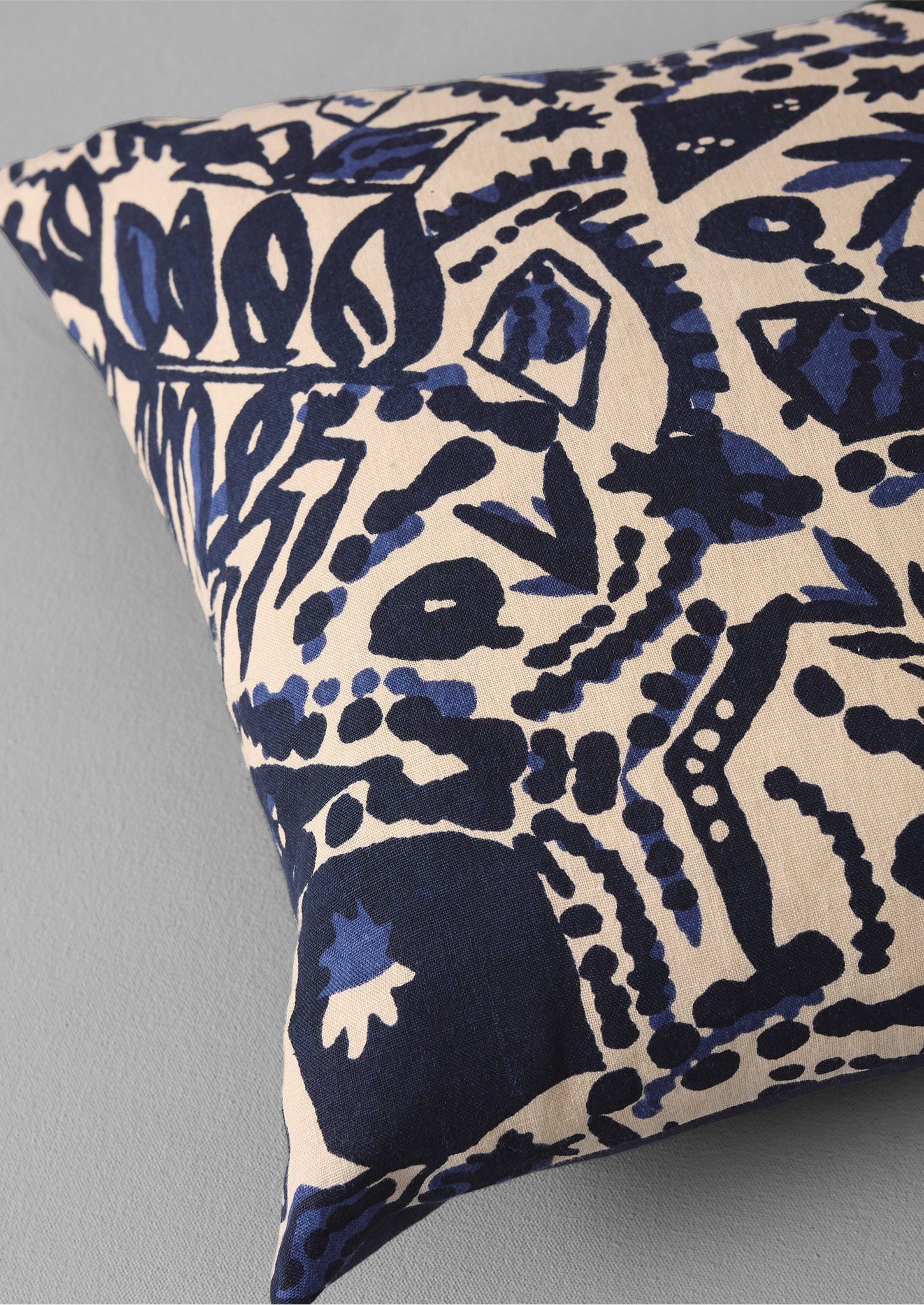 Moriko Print Cushion Cover | Ecru/Indigo