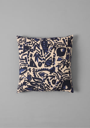 Moriko Print Cushion Cover | Ecru/Indigo