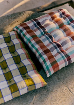 Fiesta Check Chair Cushion | Spice Multi