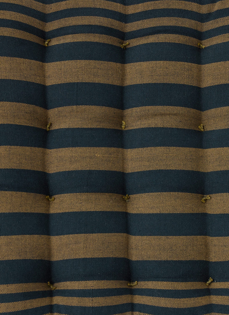 Cecile Stripe Chair Cushion | Olive/Smock Blue