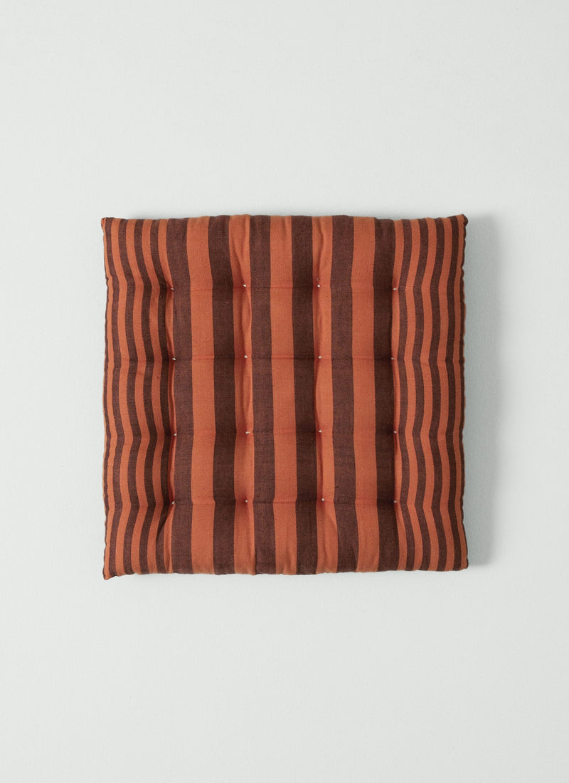 Cecile Stripe Chair Cushion | Soft Terracotta/Plum