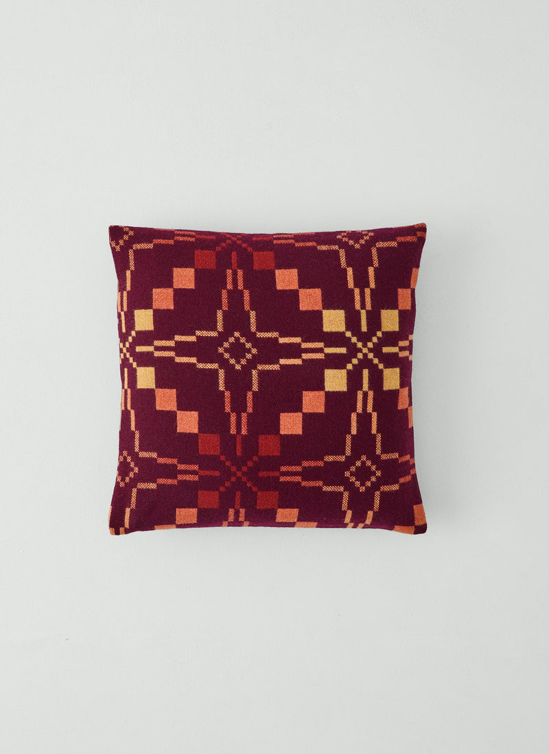 Melin Tregwynt Vintage Star Cushion Cover | Plum/Spice