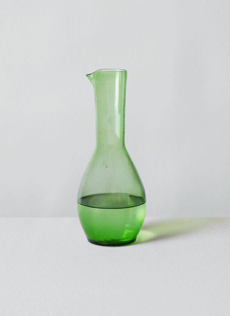 Moroccan Glass Carafe | Green