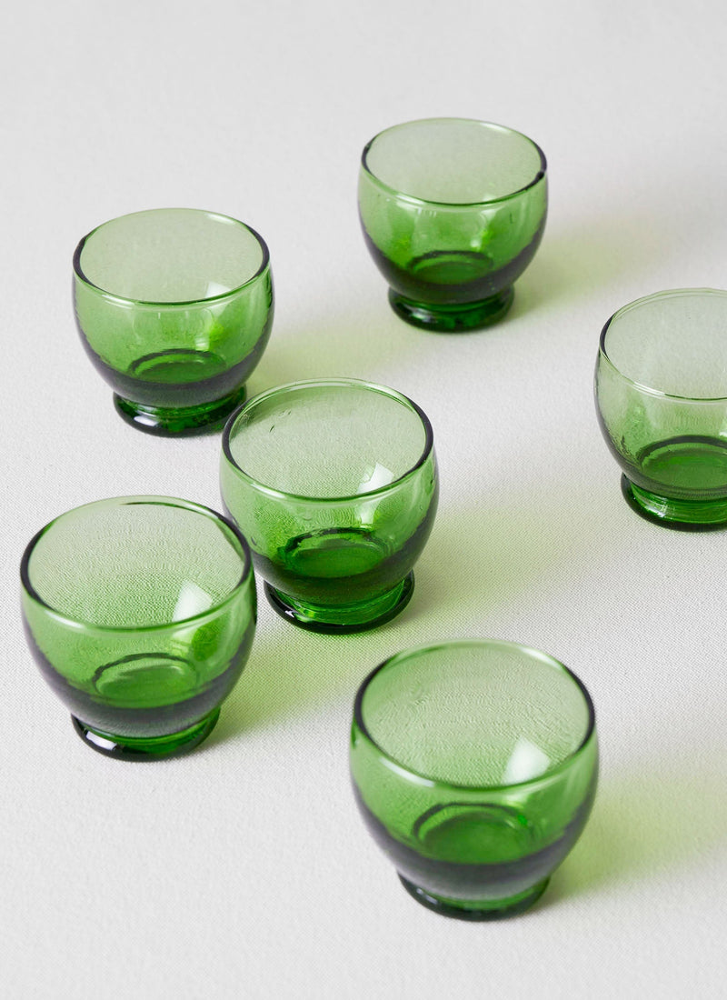 Rounded Moroccan Glasses Set | Green