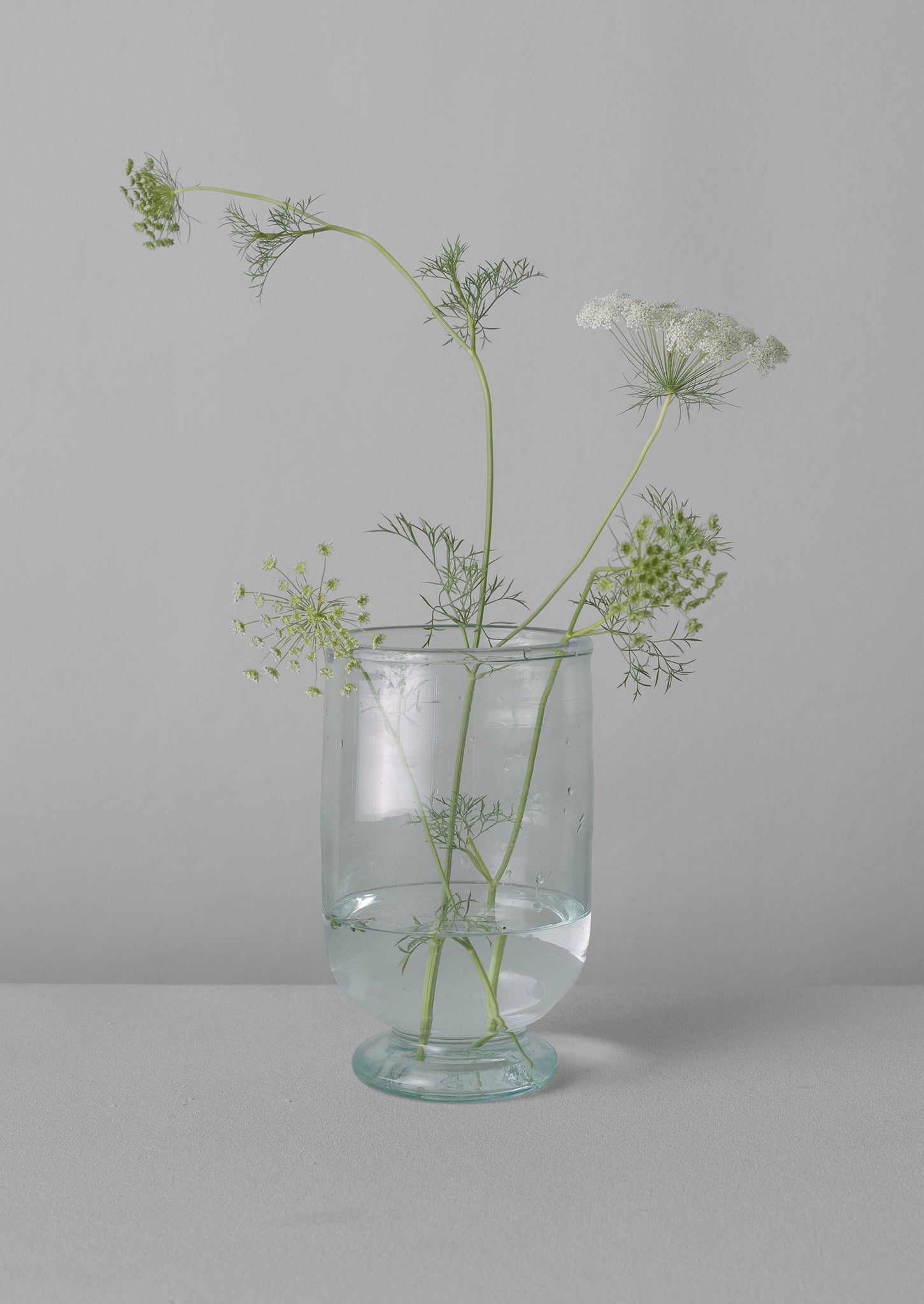 Hand Blown Footed Vase | Clear