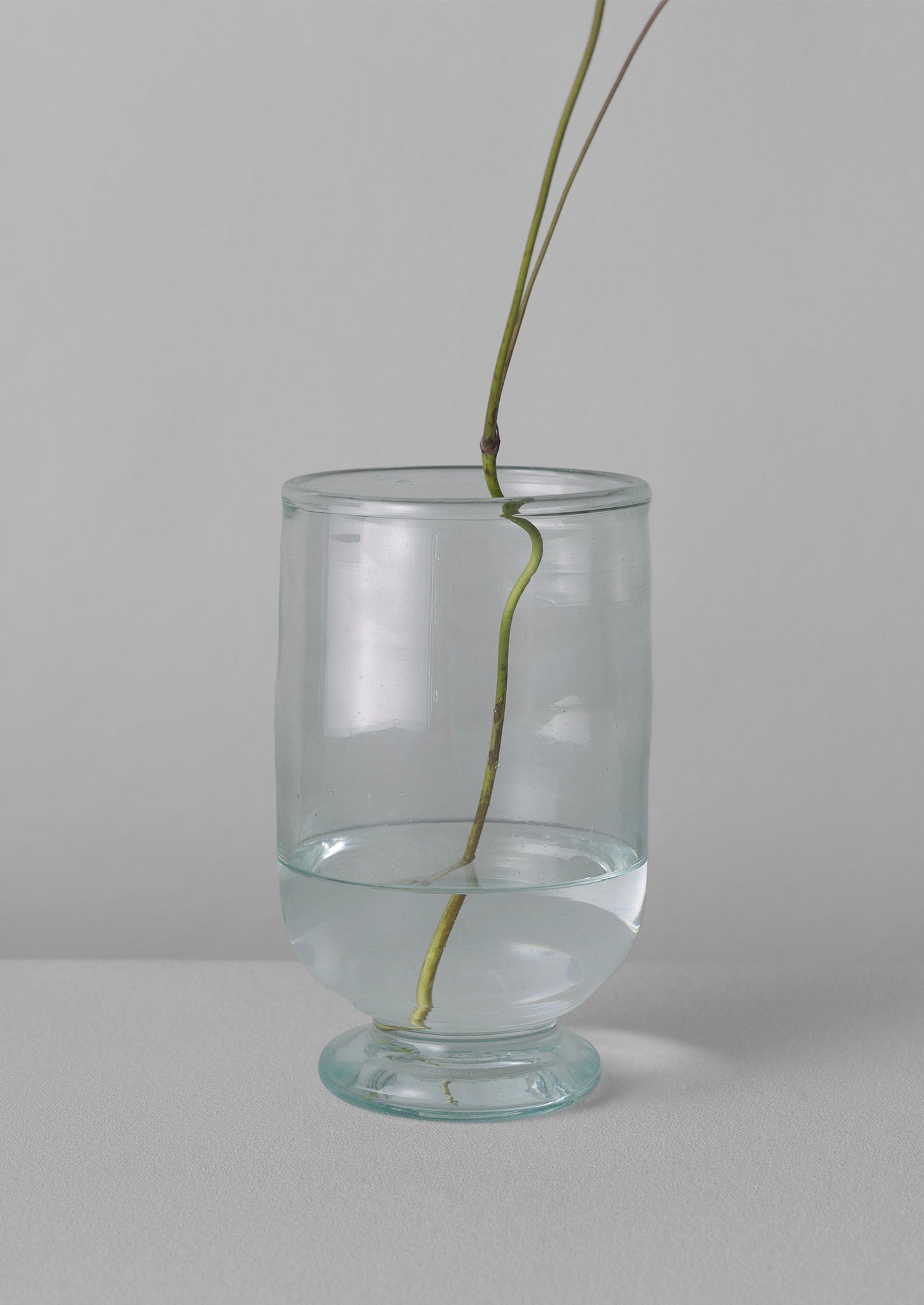 Hand Blown Footed Vase | Clear