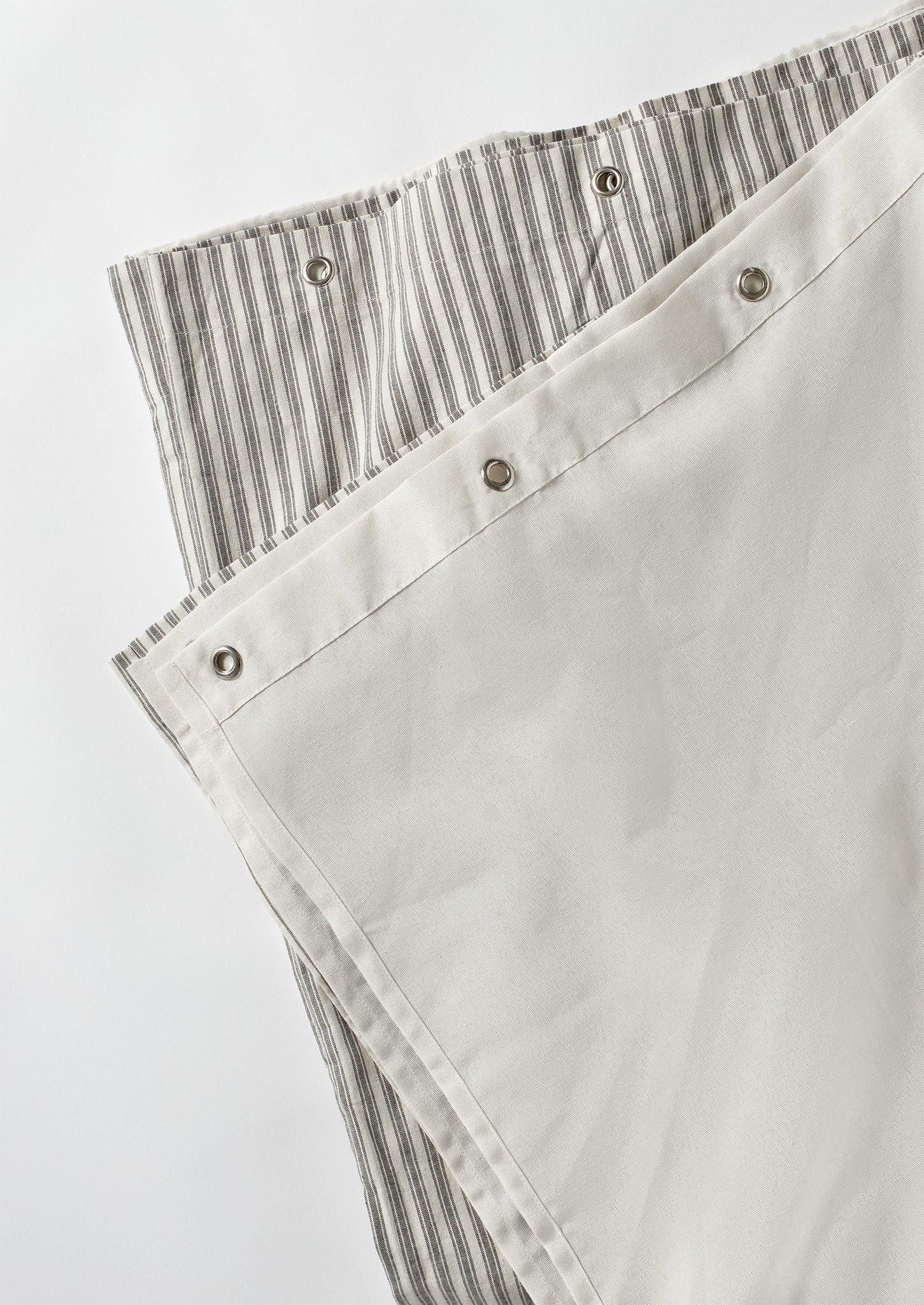 Organic Ticking Stripe Shower Curtain | Ecru/Graphite