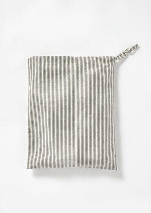 Organic Ticking Stripe Shower Curtain | Ecru/Graphite