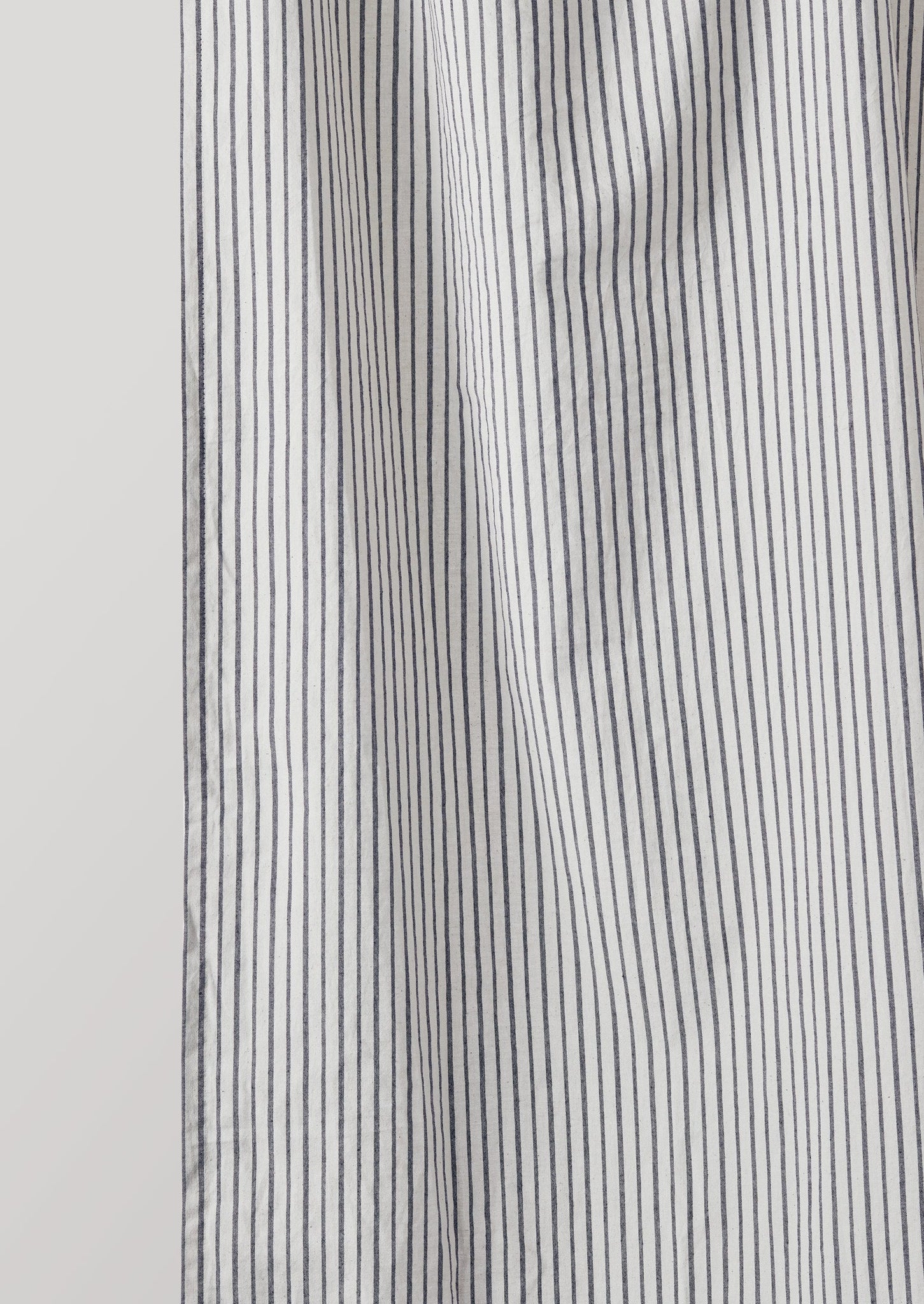 Organic Cotton Pyjama Stripe Shower Curtain | Navy/Ecru