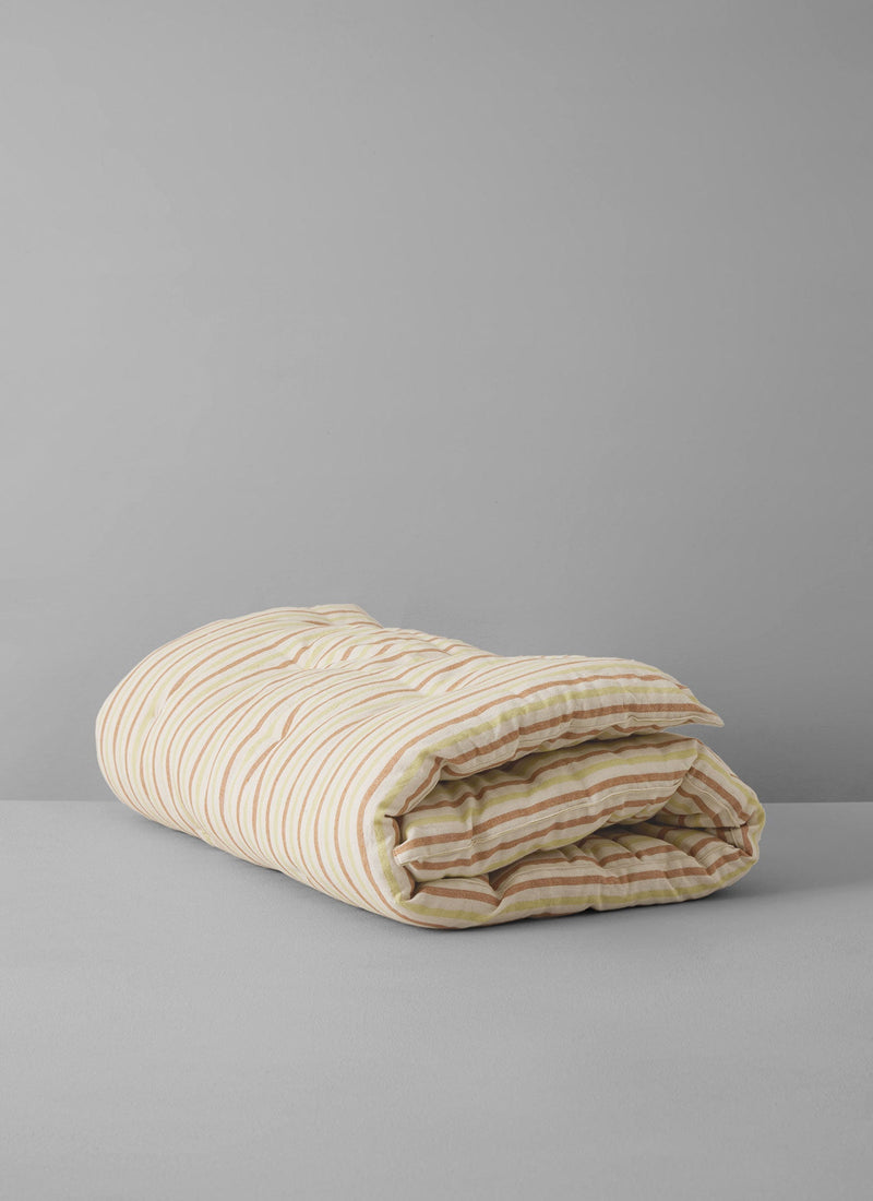 Hand Woven Stripe Summer Mattress | Ecru/Washed Lime