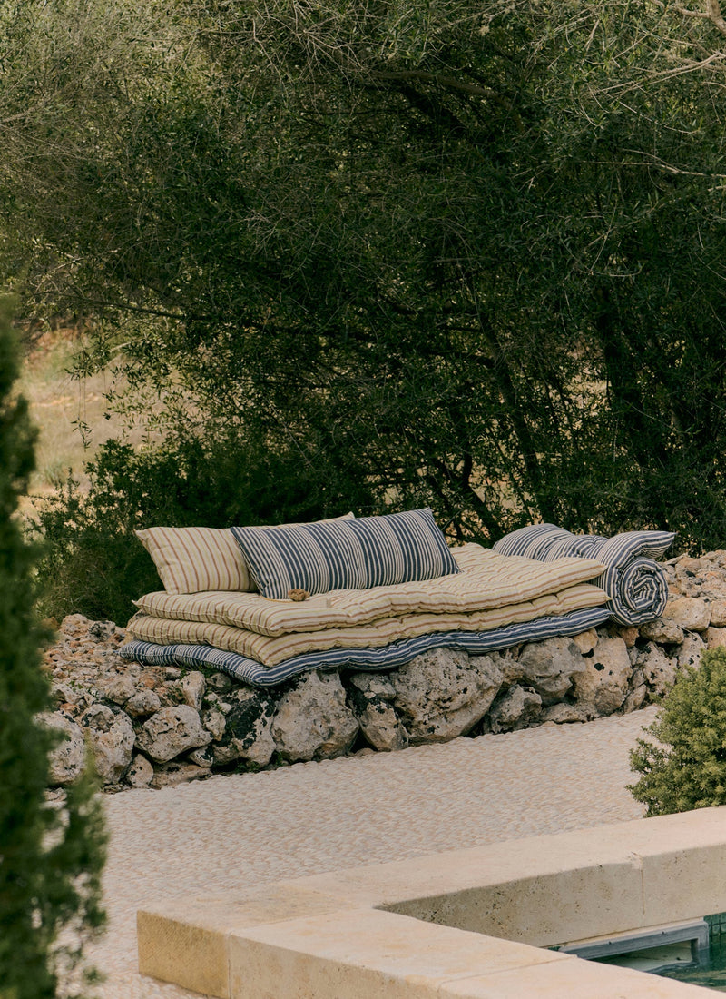 Hand Woven Stripe Summer Mattress | Ecru/Indigo