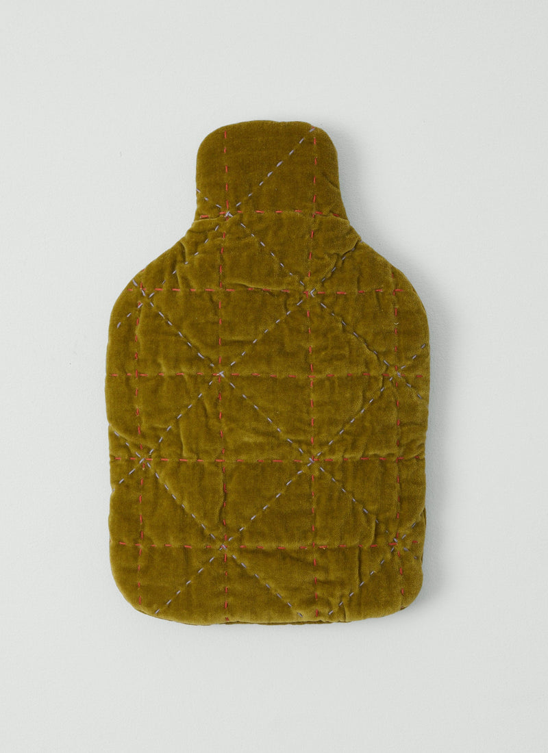 Quilted Velvet Hot Water Bottle Cover | Pomelo