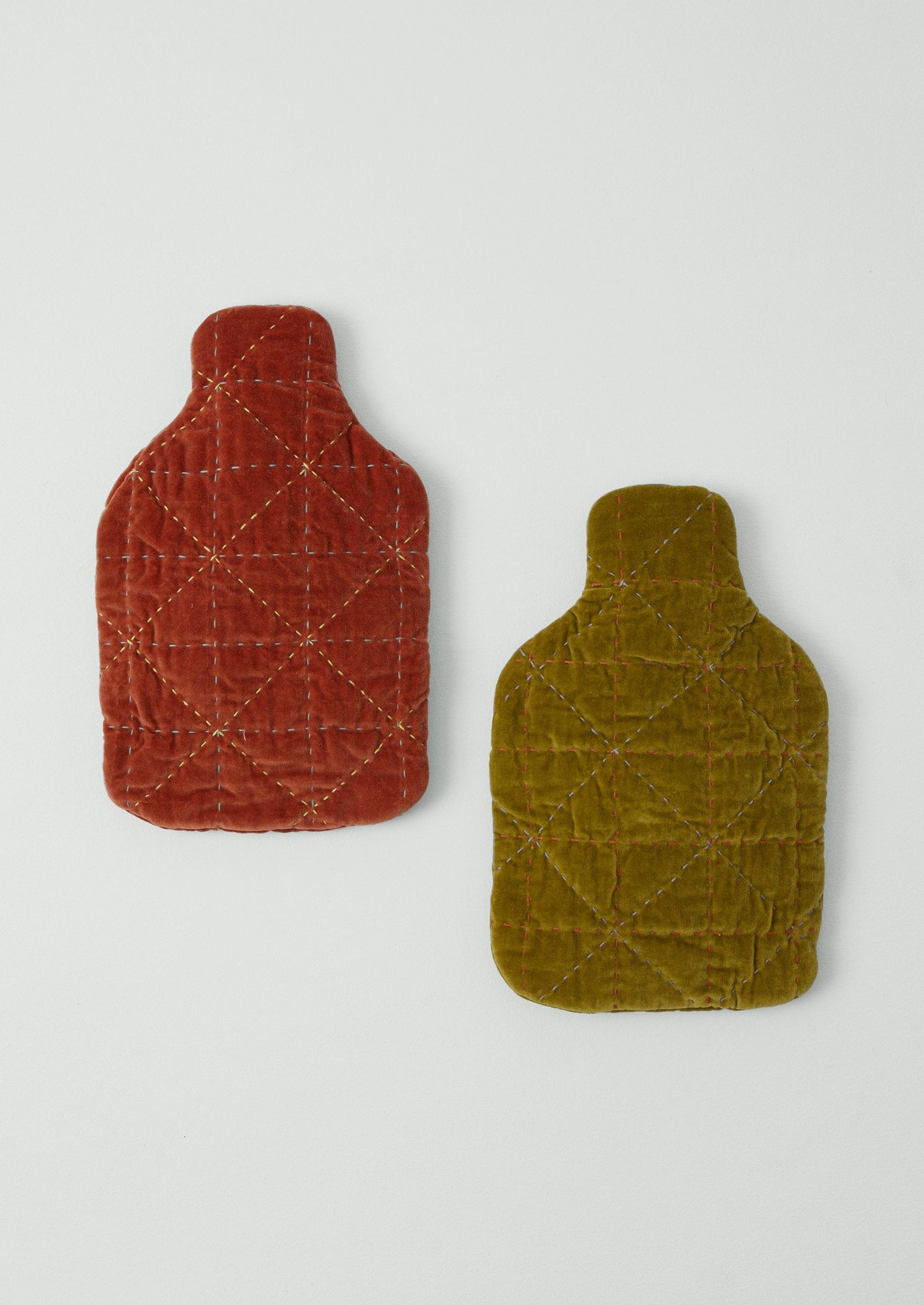 Quilted Velvet Hot Water Bottle Cover | Corallite