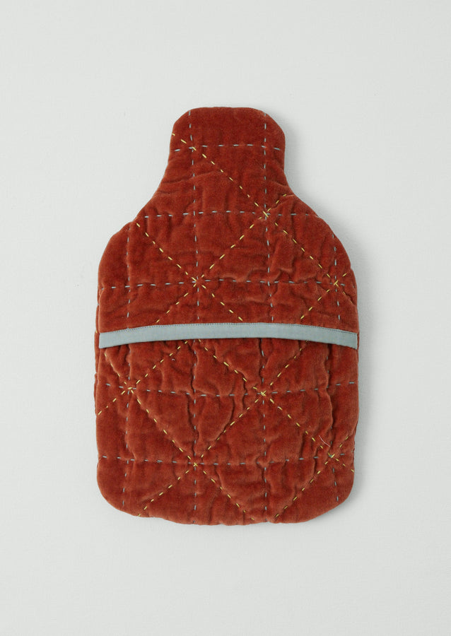 Quilted Velvet Hot Water Bottle Cover | Corallite