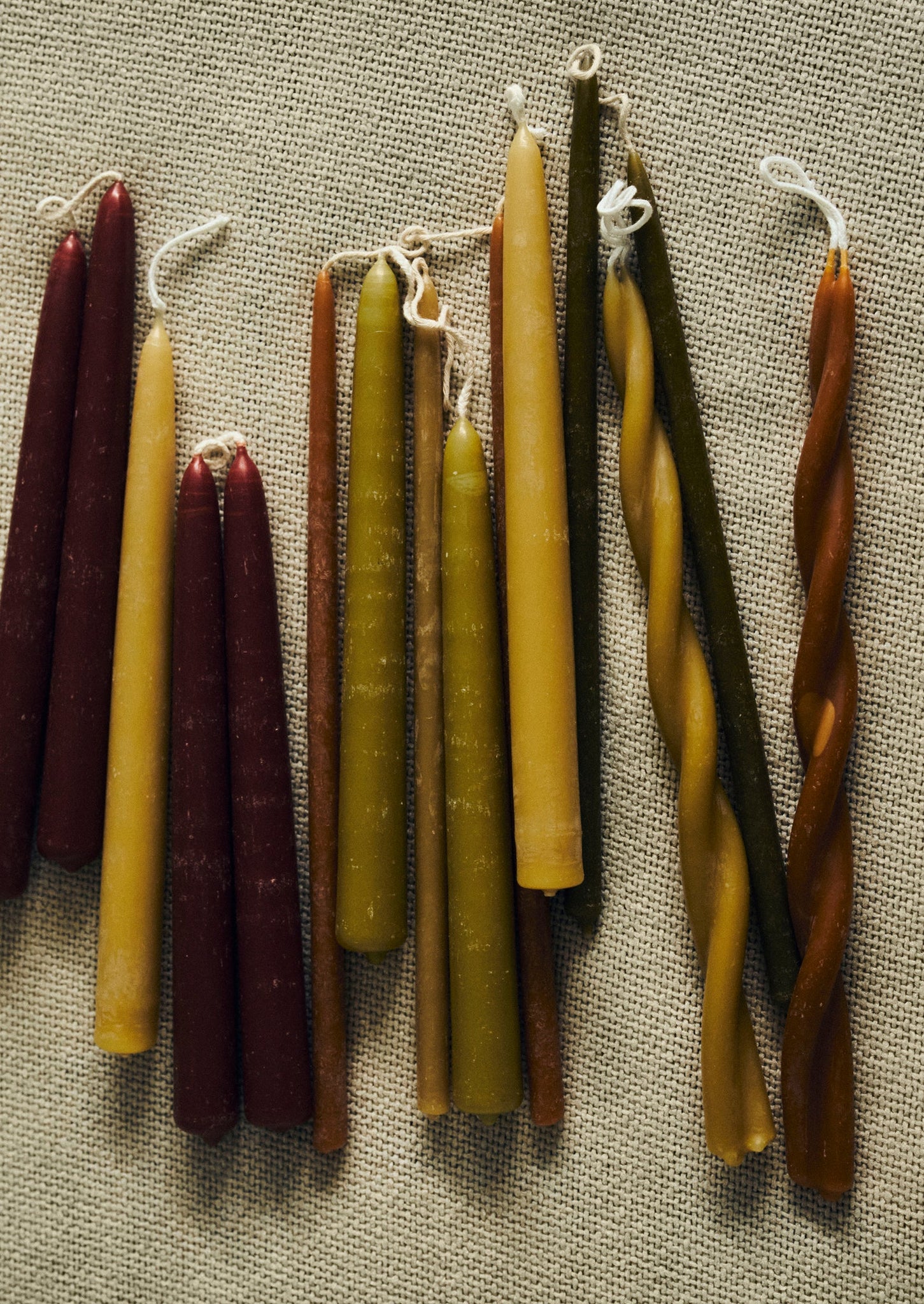 Skar Organics Beeswax Twist Dinner Candle | Paprika