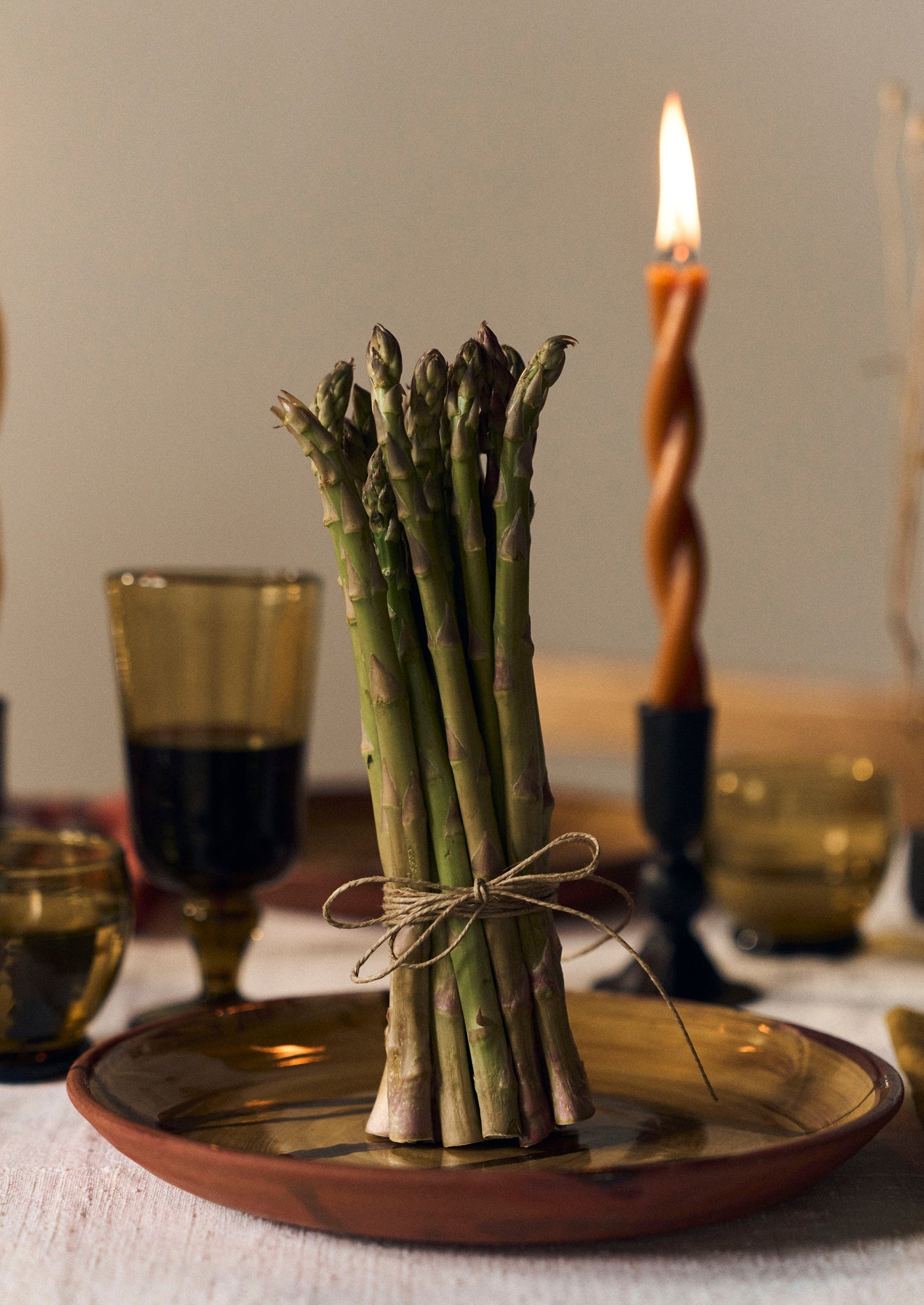 Skar Organics Beeswax Twist Dinner Candle | Paprika