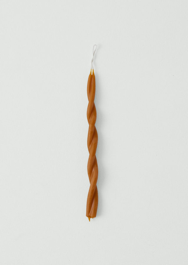 Skar Organics Beeswax Twist Dinner Candle | Paprika