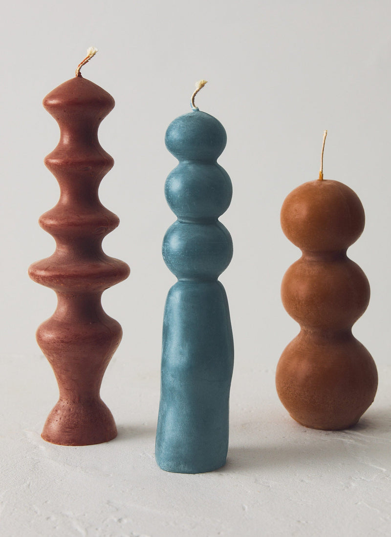 Terra Sculptural Beeswax Candle | Honey