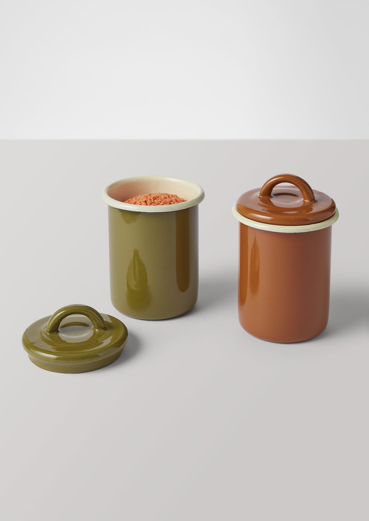 Enamel Storage Jar | Olive