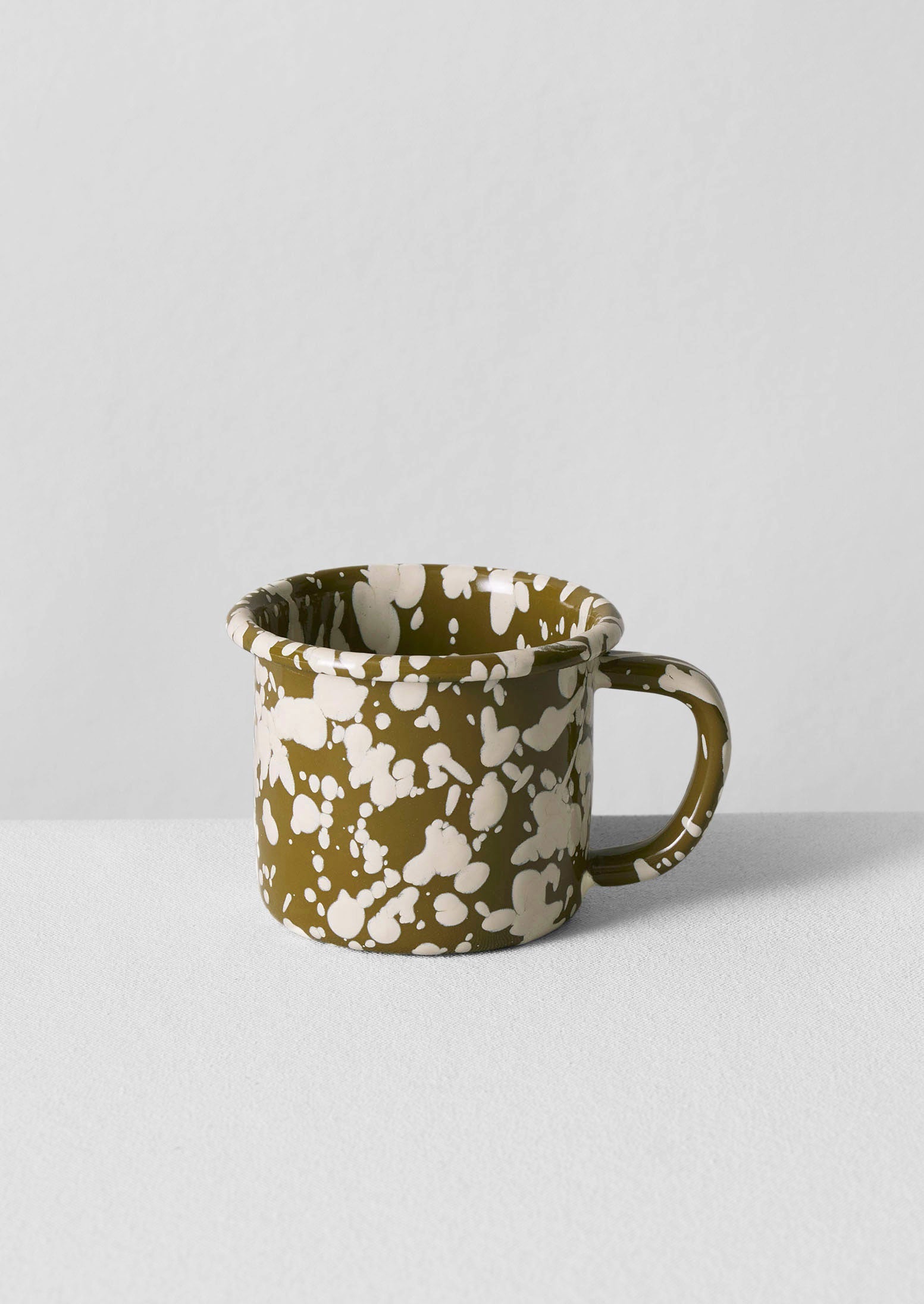 Splatter Enamel Mug | Olive/Ecru | TOAST