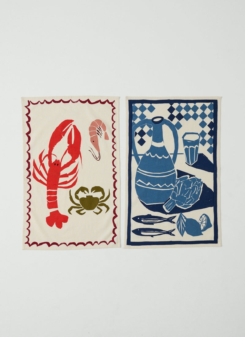 Crustacean Tea Towel | Ecru/Multi