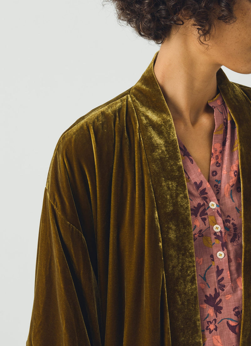 Silk Velvet Gown | Golden Olive