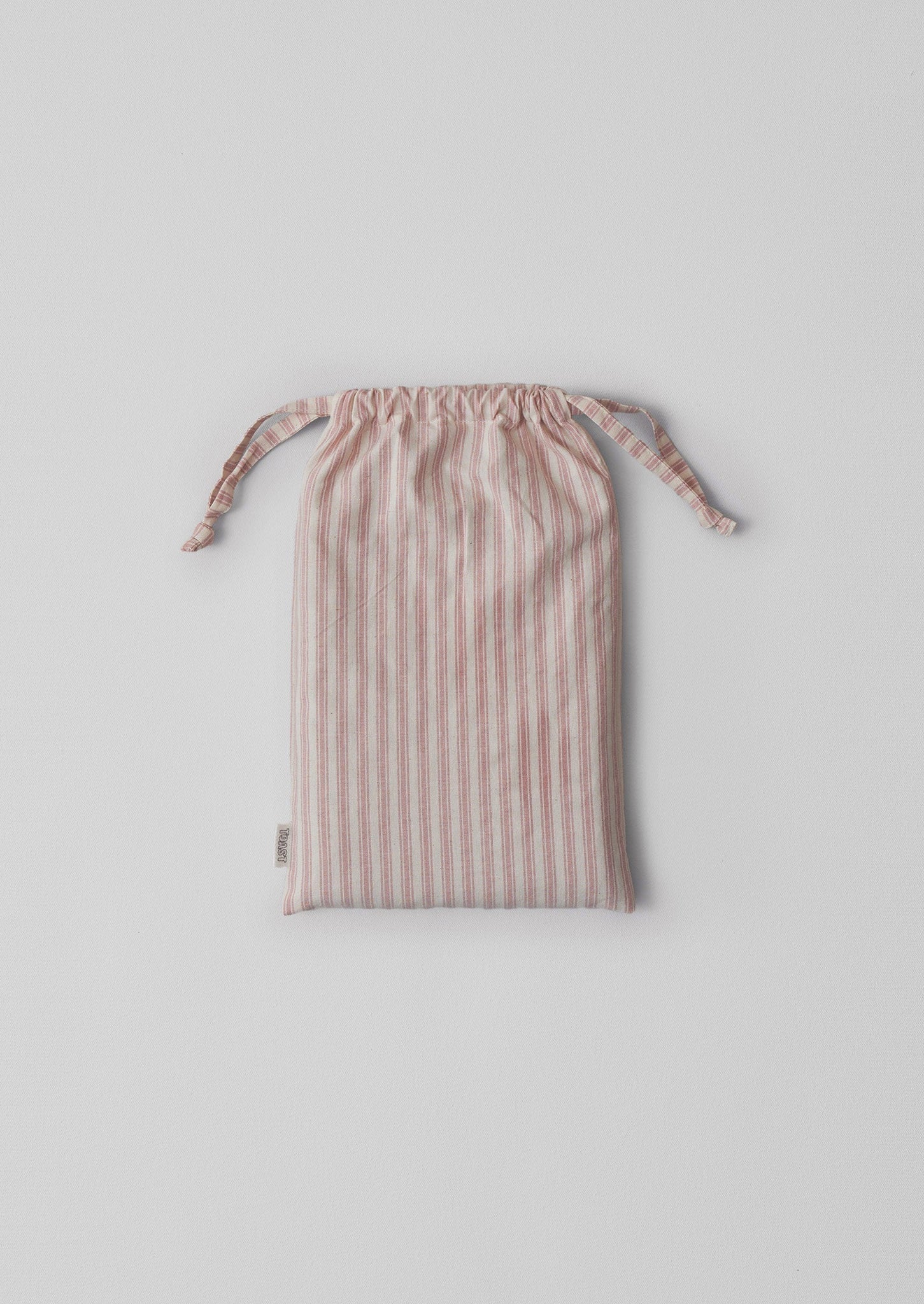 Organic Cotton Ticking Stripe Oxford Pillowcase | Ecru/Rose