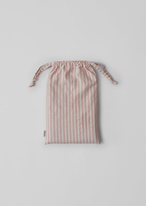 Organic Cotton Ticking Stripe Oxford Pillowcase | Ecru/Rose