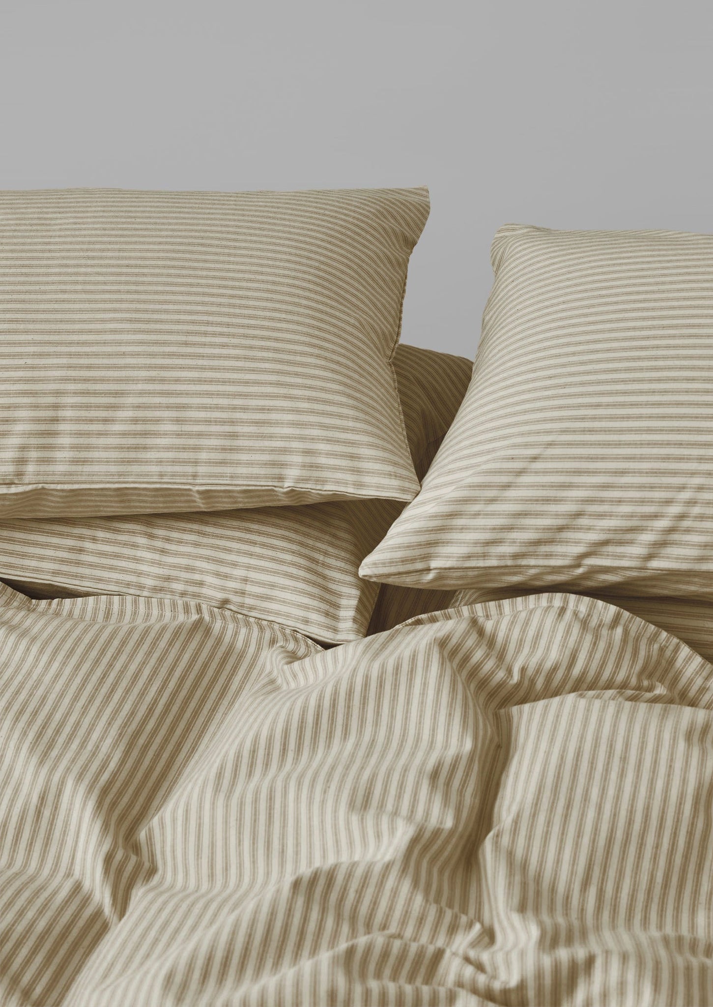 Organic Cotton Ticking Stripe Housewife Pillowcase | Ecru/Straw