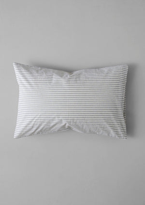 Organic Cotton Ticking Stripe Housewife Pillowcase | Ecru/Graphite