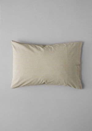 Organic Cotton Ticking Stripe Housewife Pillowcase | Ecru/Straw