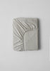 Organic Cotton Ticking Stripe Fitted Sheet | Ecru/Graphite