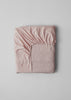 Organic Cotton Ticking Stripe Fitted Sheet | Ecru/Rose