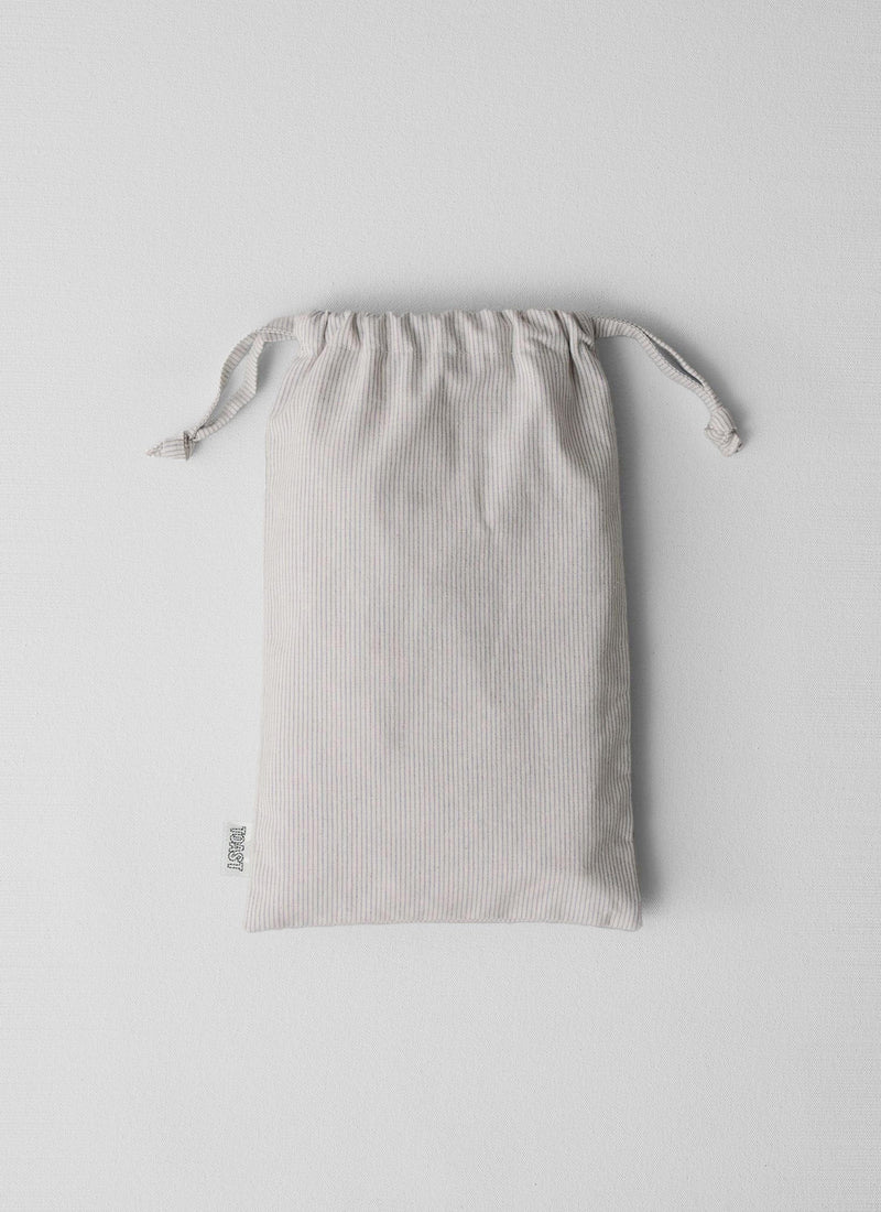 Fine Stripe Cotton Oxford Pillowcase Set | Ecru/Smoke Blue