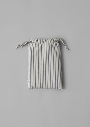 Organic Cotton Pyjama Stripe Housewife Pillowcase | Navy/Ecru