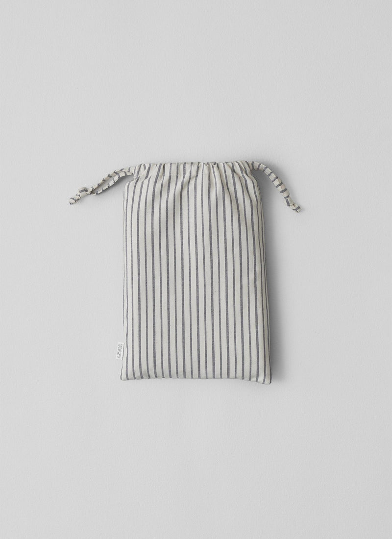 Pyjama Stripe Cotton Housewife Pillowcase | Navy/Ecru