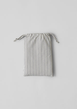 Organic Cotton Pyjama Stripe Housewife Pillowcase | Navy/Ecru