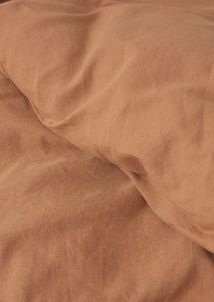 Washed Linen Cotton Duvet Cover | Bracken