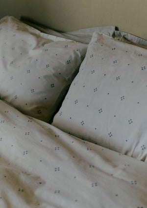 Rowan Print Duvet Cover | Ecru/Soft Blue