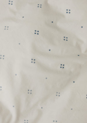 Rowan Print Duvet Cover | Ecru/Soft Blue