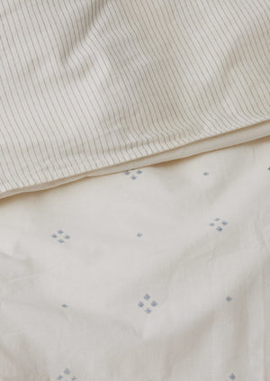 Rowan Print Duvet Cover | Ecru/Soft Blue