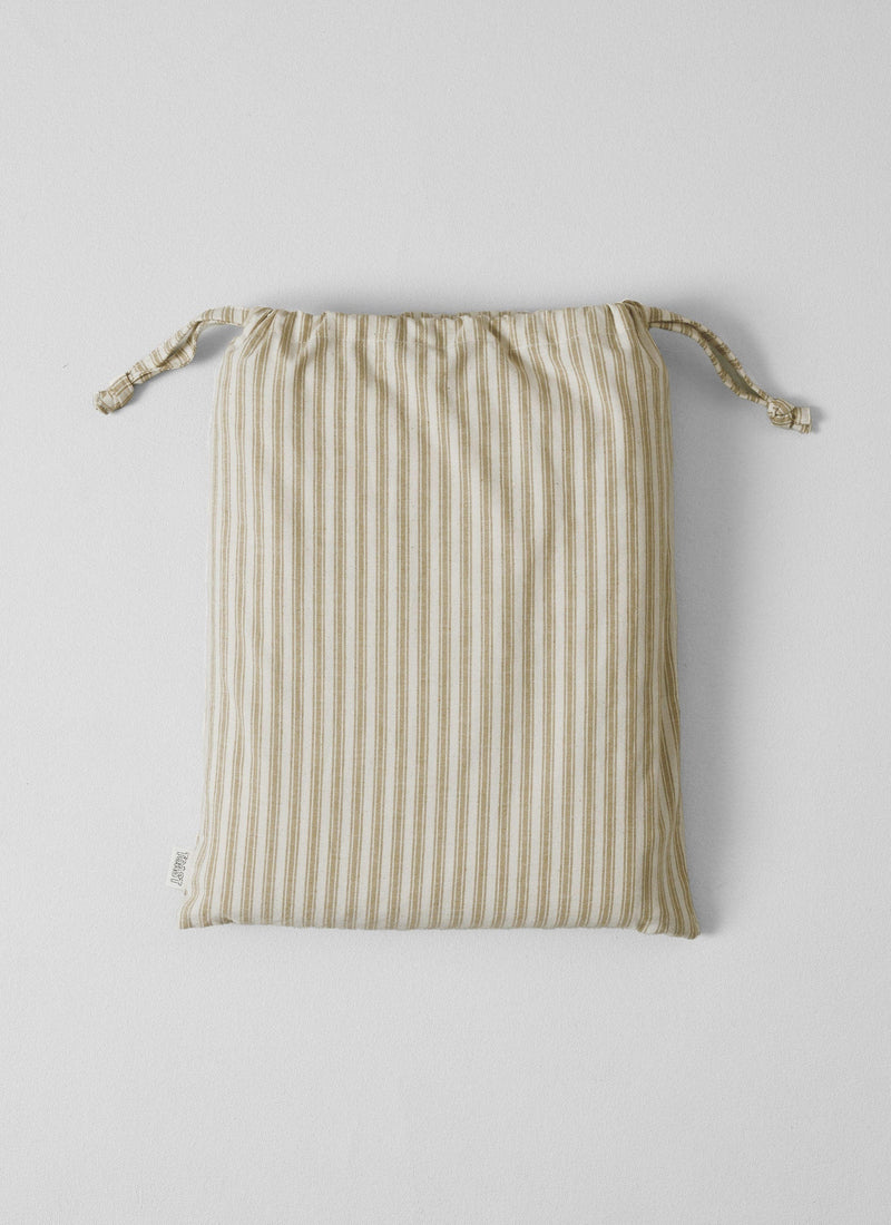 Organic Cotton Ticking Stripe King Duvet Cover | Ecru/Straw