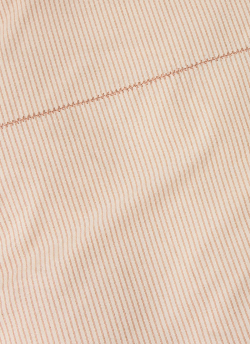 Soft Stripe Cotton Duvet Cover | Clay/Ecru