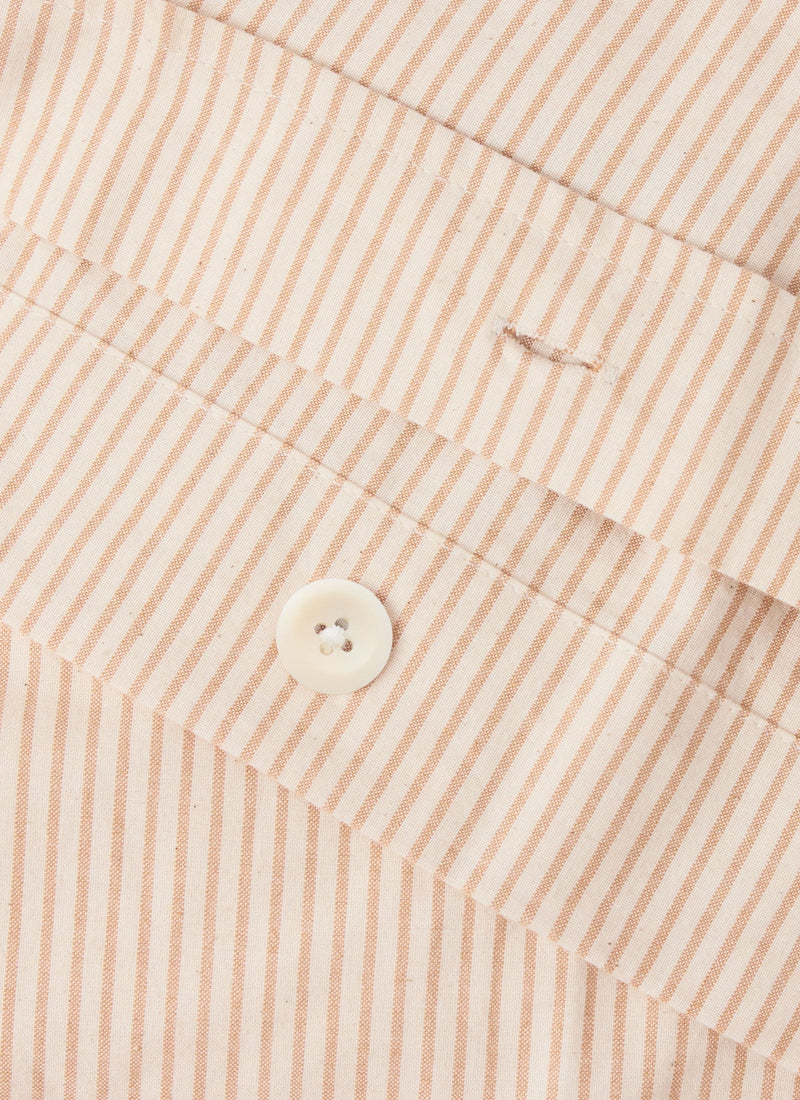 Soft Stripe Cotton Duvet Cover | Clay/Ecru