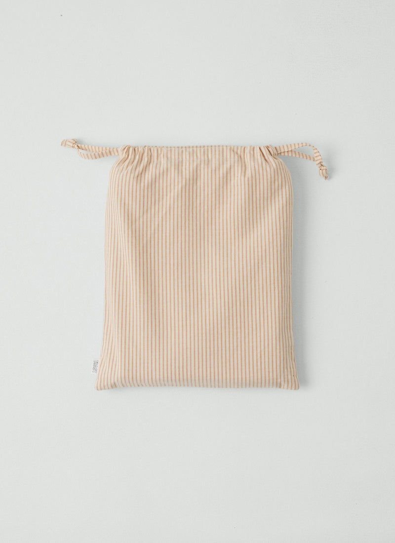 Soft Stripe Cotton Duvet Cover | Clay/Ecru