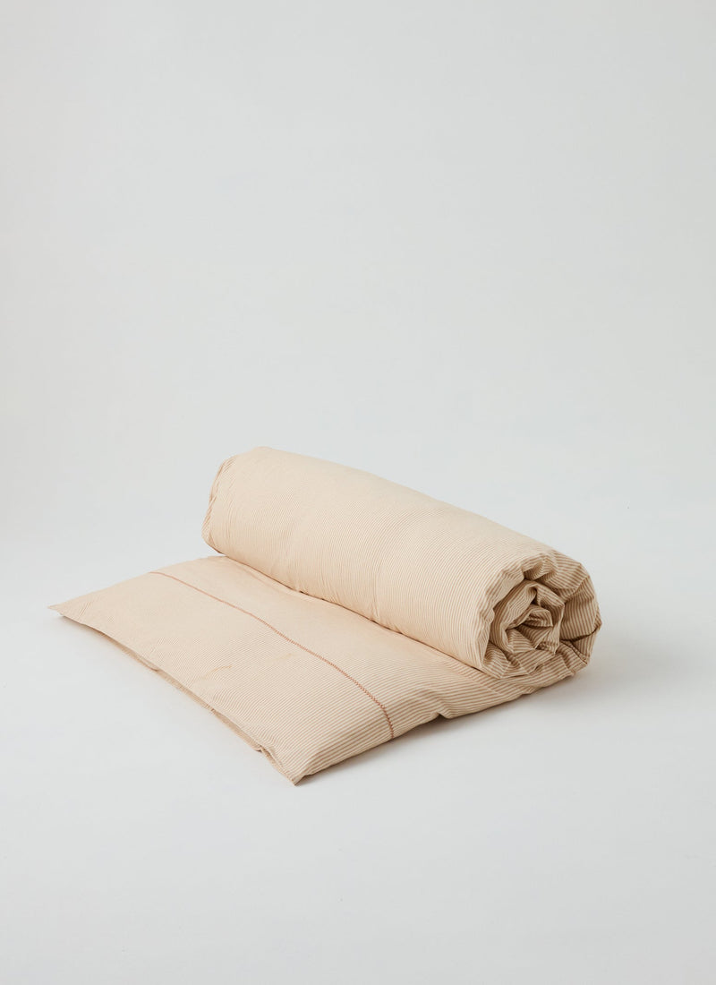 Soft Stripe Cotton Duvet Cover | Clay/Ecru
